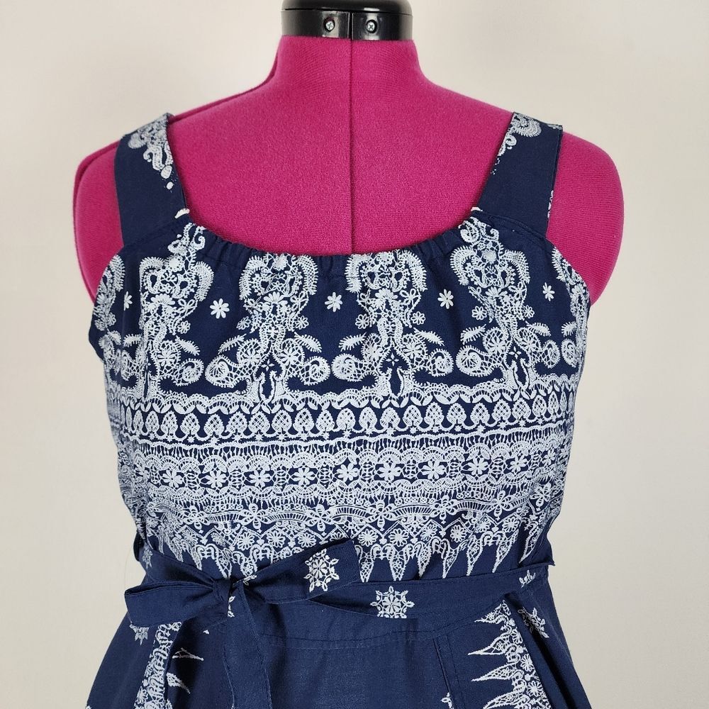 Wrap Midi Dress Boho Bandana Print Fit And Flare A-line Pockets Summer Sun dress - Picture 12 of 15